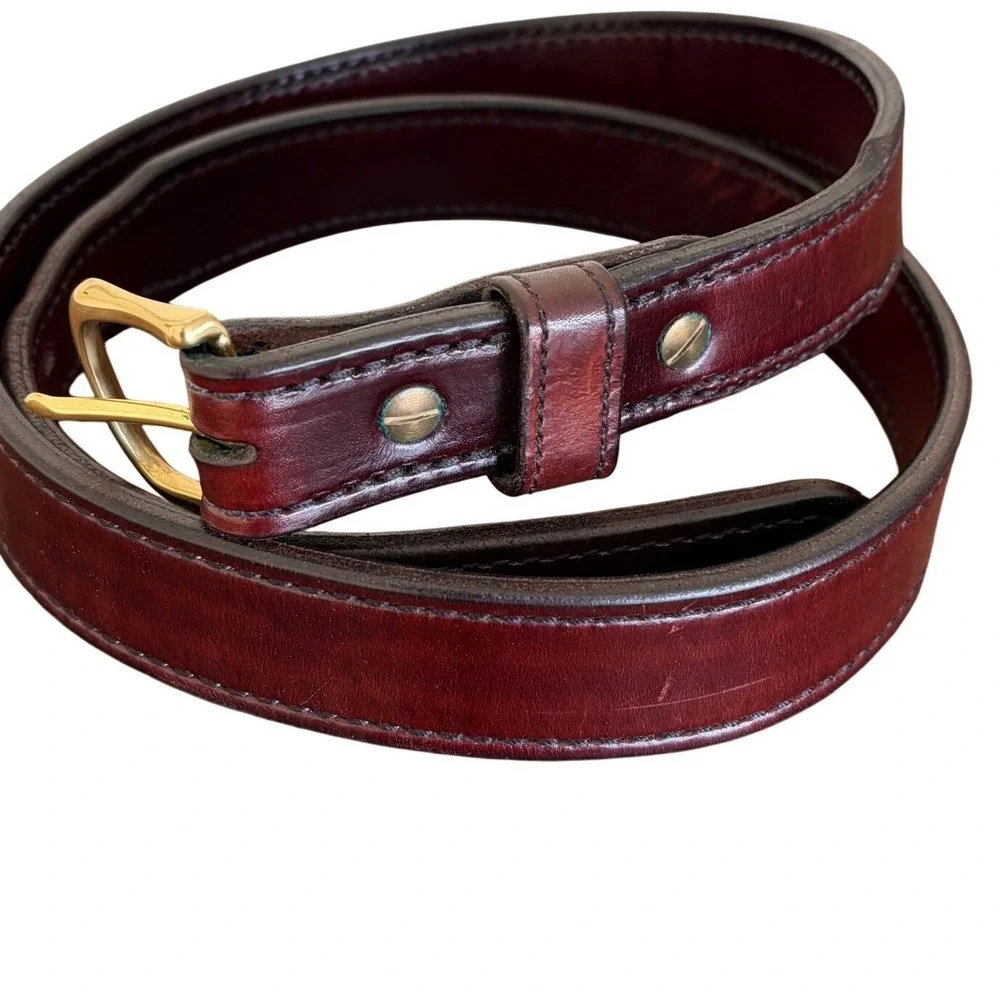 Mitch Rosen Mens GunLeather Belt Brass Buckle 1.5 Wide USA Made Workwear